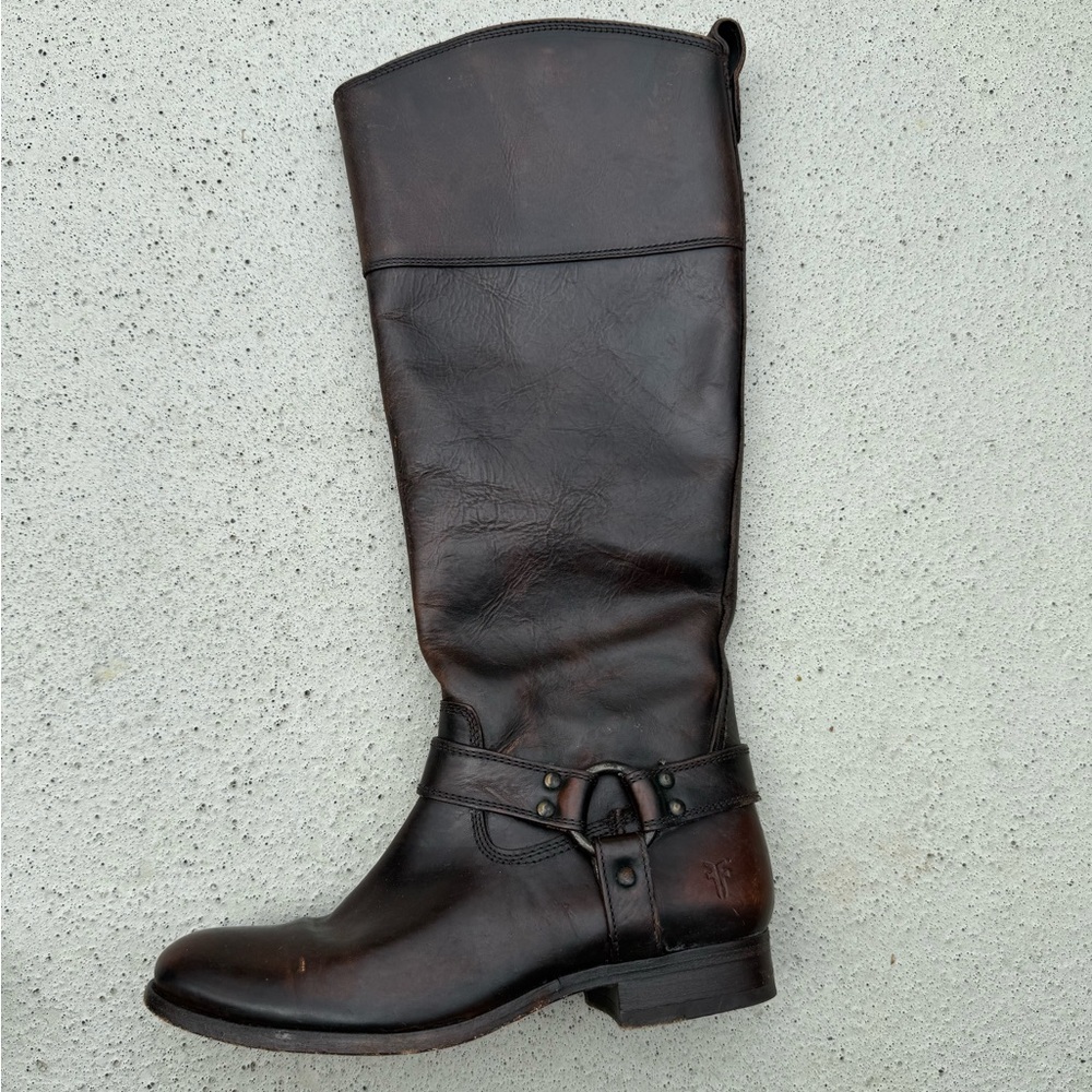 Frye Women's Knee High Dark Brown Riding Boots - Picture 8 of 13